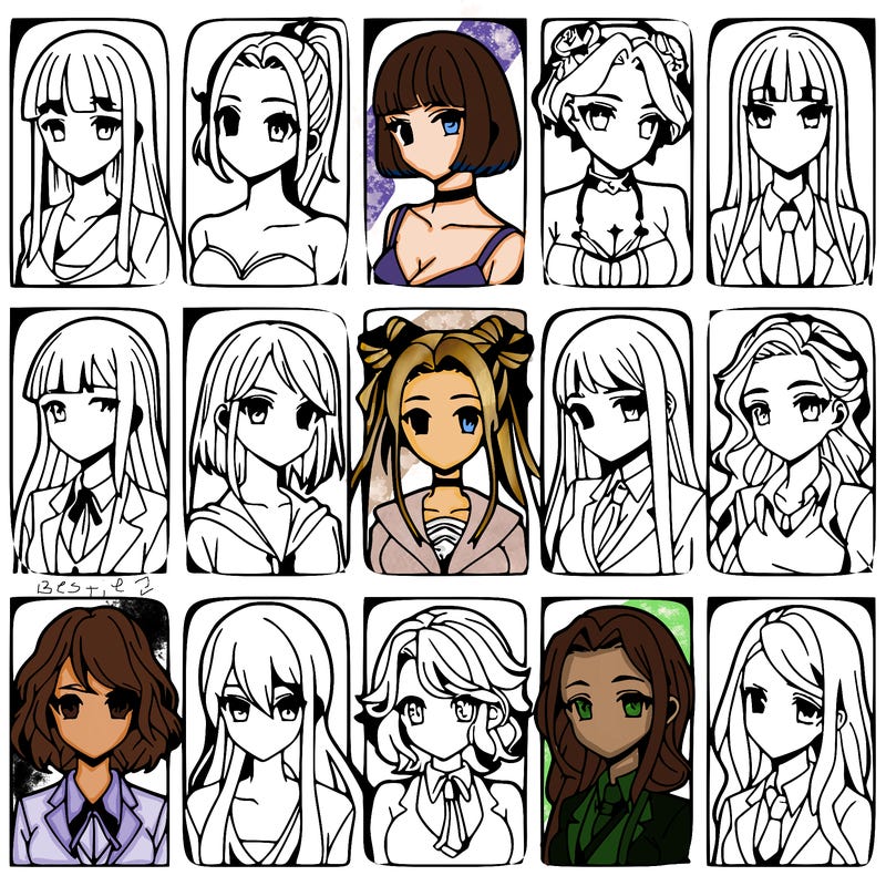 girls that look diffrent anime