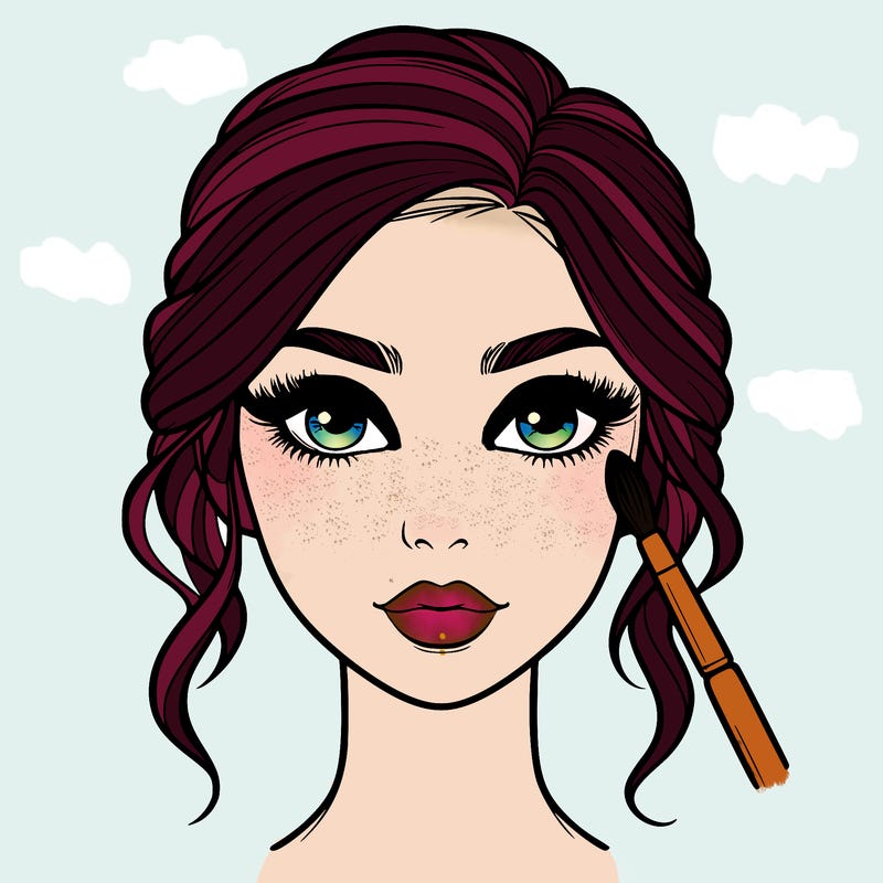 realistic person with makeup