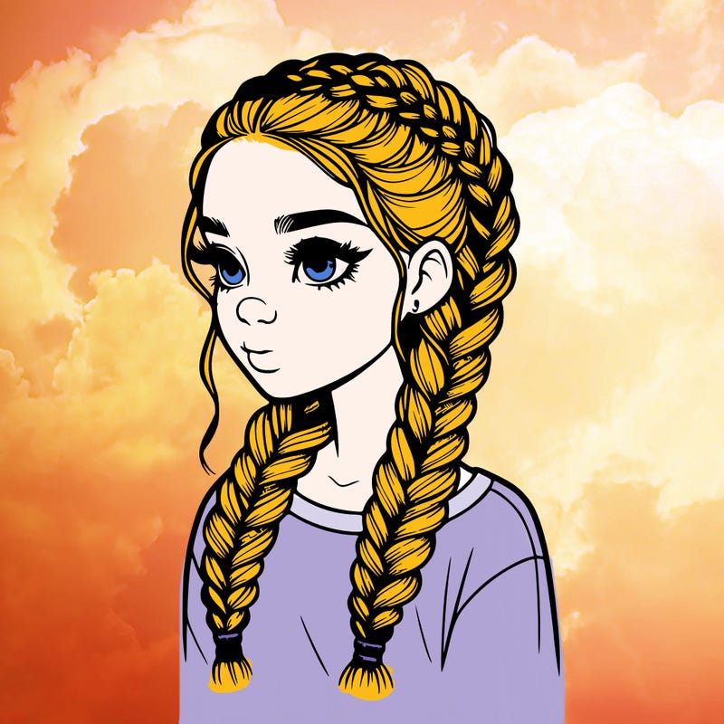 realistic girl with braids