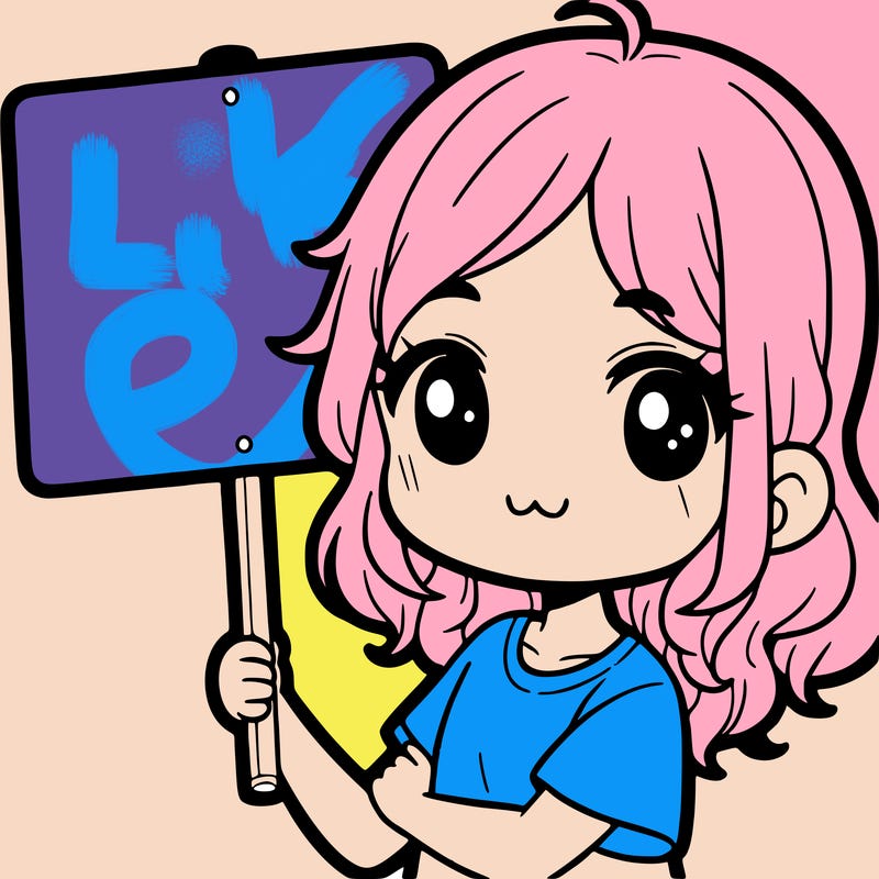 girl having a sign