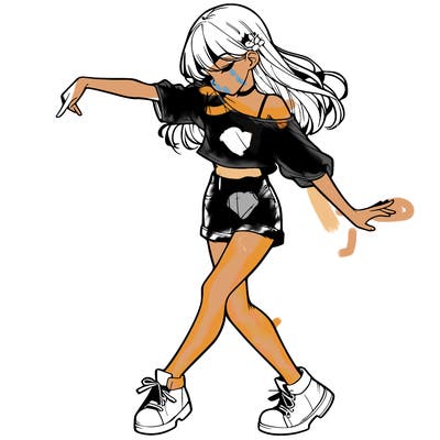 realistic girl danceing