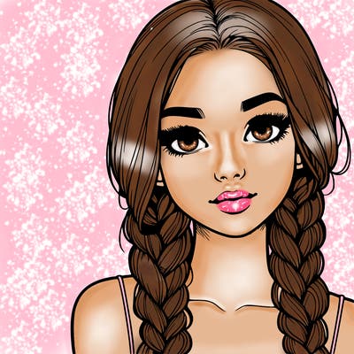 realistic girl with braids