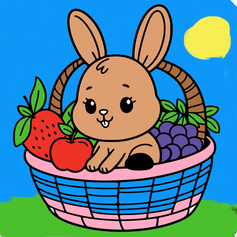 bunny in a fruit basket