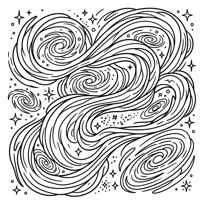 Dive into the deep unknowns of the universe with this captivating Dark Matter Halos coloring page designed especially for kids. Discover swirling cosmic energy, distant galaxies, and twinkling stars, all ready for a burst of vibrant imagination.