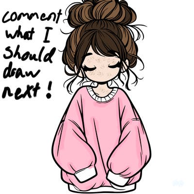 girl with baggy sweatshirt and messy bun