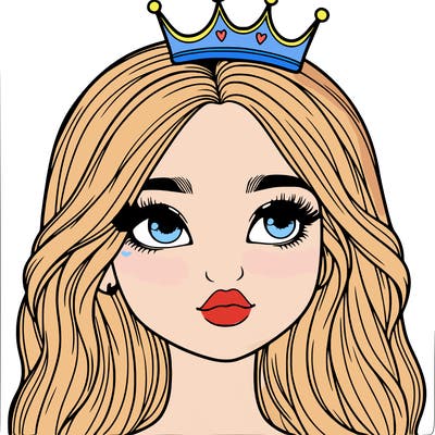 a realistic girl with a crown on