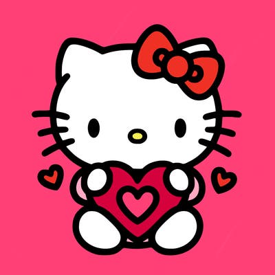 cute hello kitty with heart