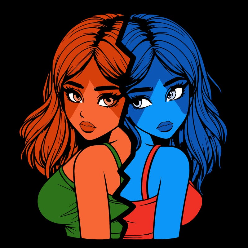 realistic girl split