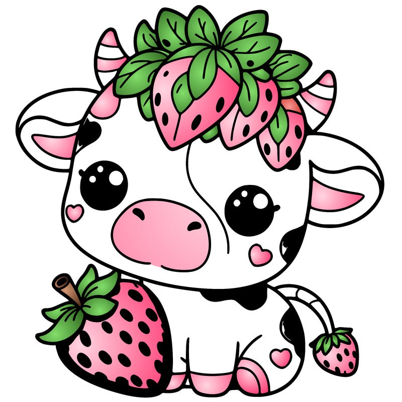 cute strawberry cow