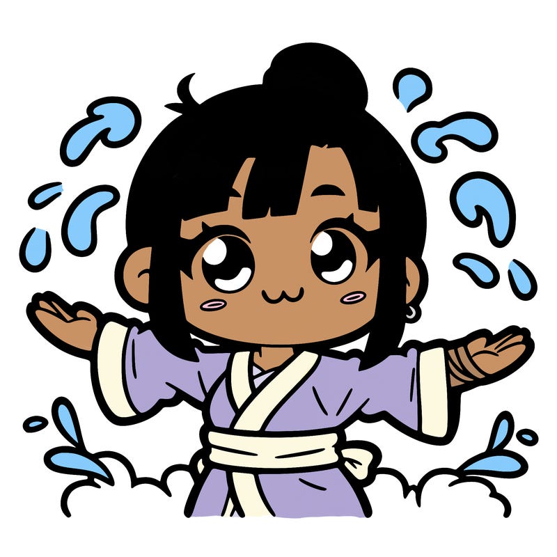 super cute girl water bender