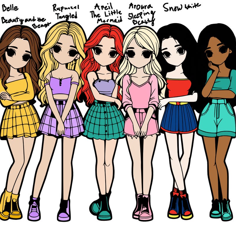 a group of girls realistic