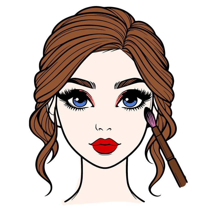 realistic person with makeup