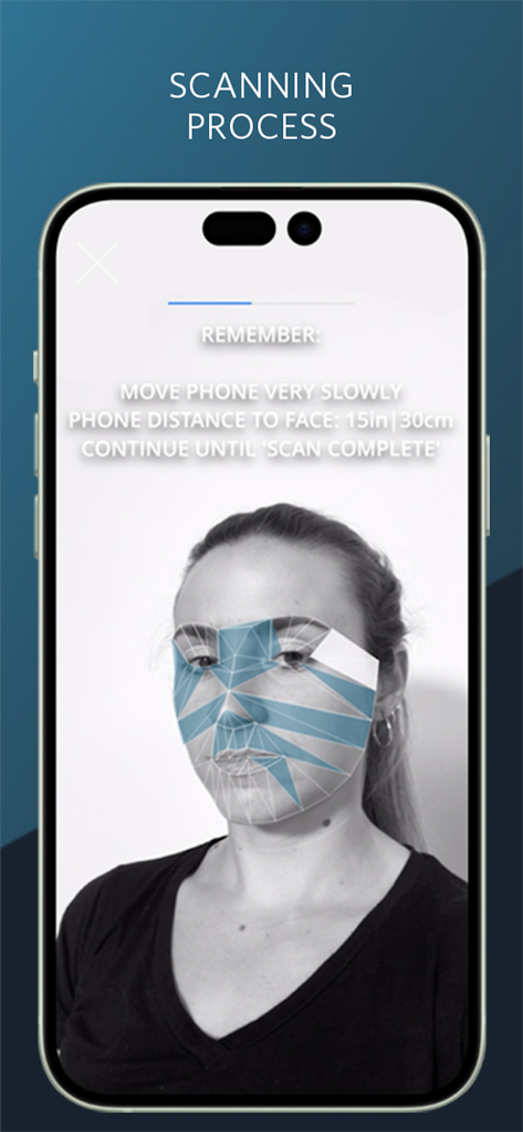 TheMagic5 - TheMagic5 app facial scanning interface for custom fitted swimming goggles