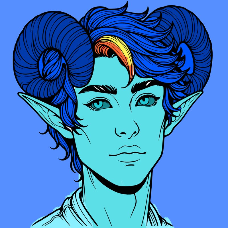 realistic elf with horns