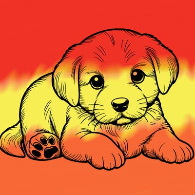 a cute realistic puppy