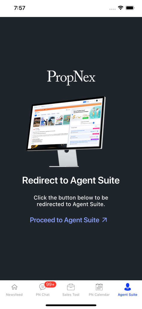PN Business Suite - PN Business Suite mobile app interface for accessing the Agent Suite productivity tools