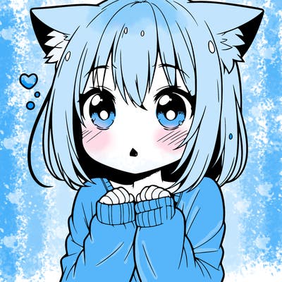 shy anime catgirl