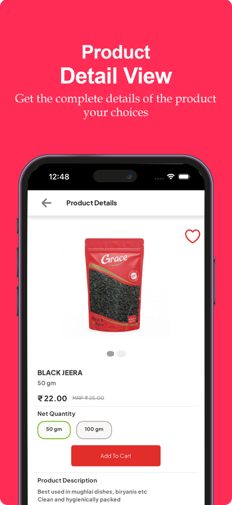 Grace Online Supermarket - Product detail view of Black Jeera on the Grace Online Supermarket app