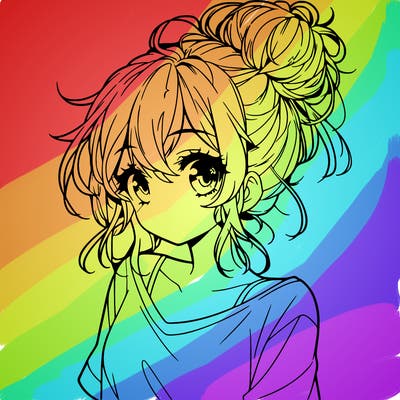 a beautiful anime girl with a messy bun