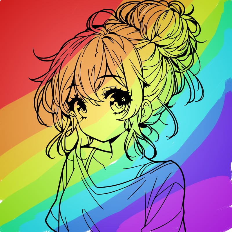 a beautiful anime girl with a messy bun