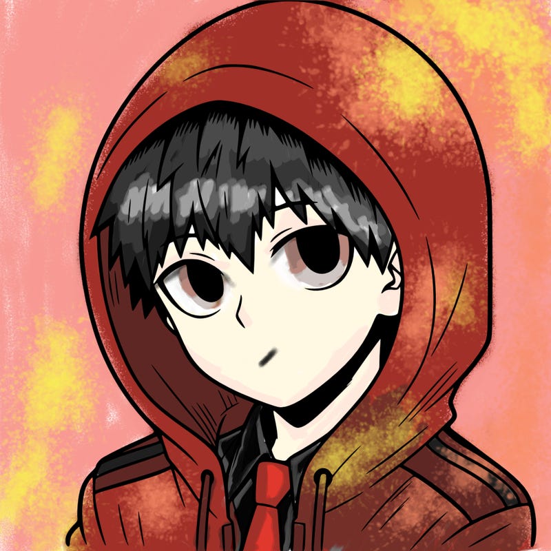 manga character with a hoodie