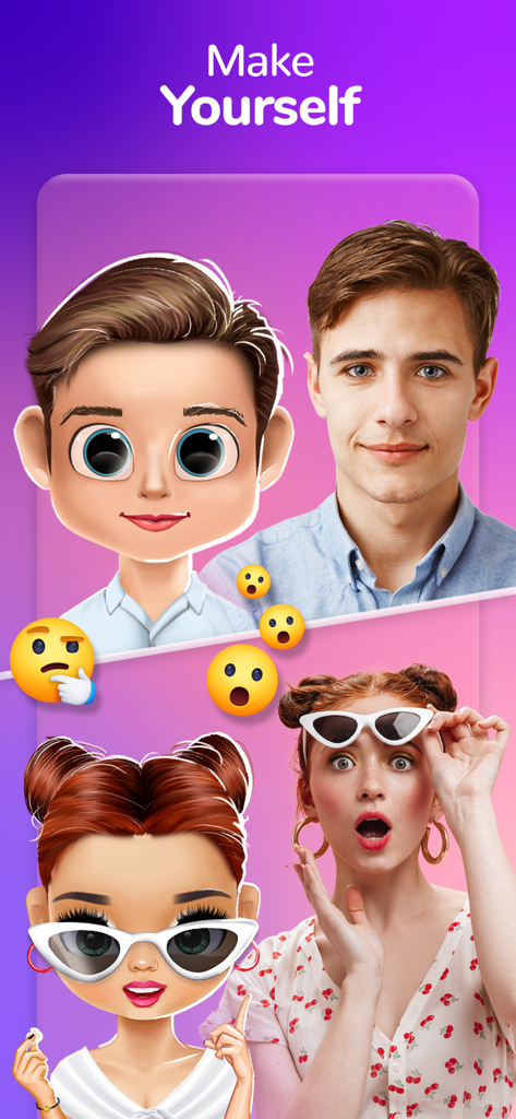 Dollicon - Doll Avatar Maker - Comparación entre personas reales y sus avatares de muñeca personalizados