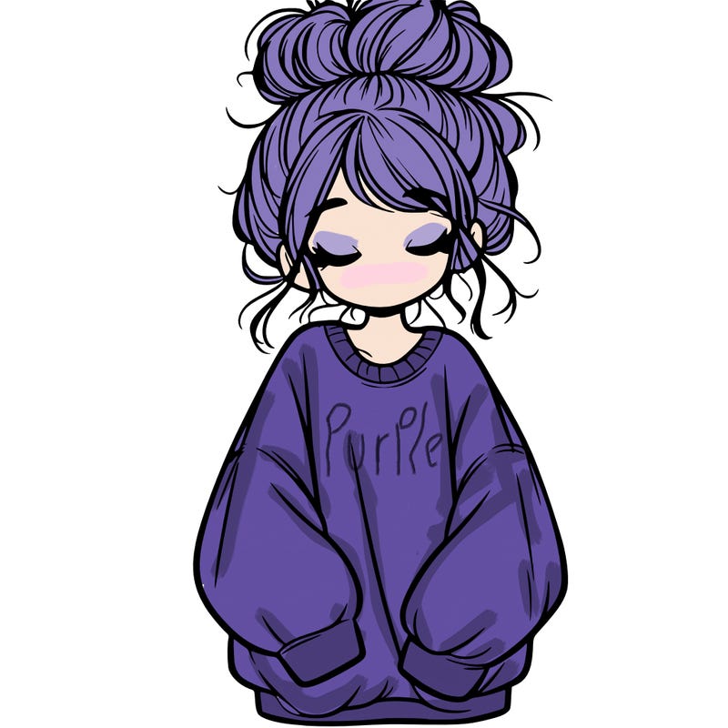 girl with baggy sweatshirt and messy bun