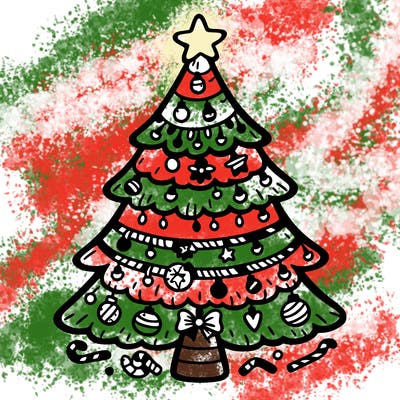 christmas tree with lots of details