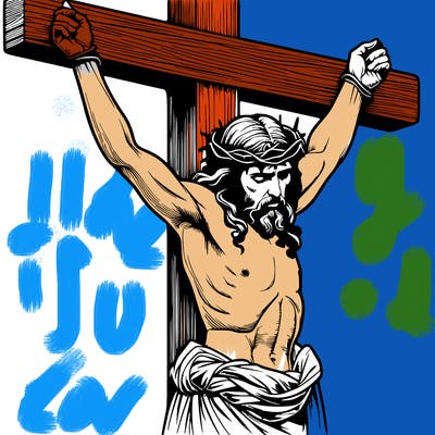 jesus realistic on the cross