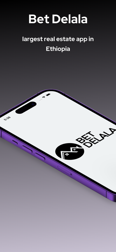 Bet Delala mobile app splash screen for real estate in Ethiopia