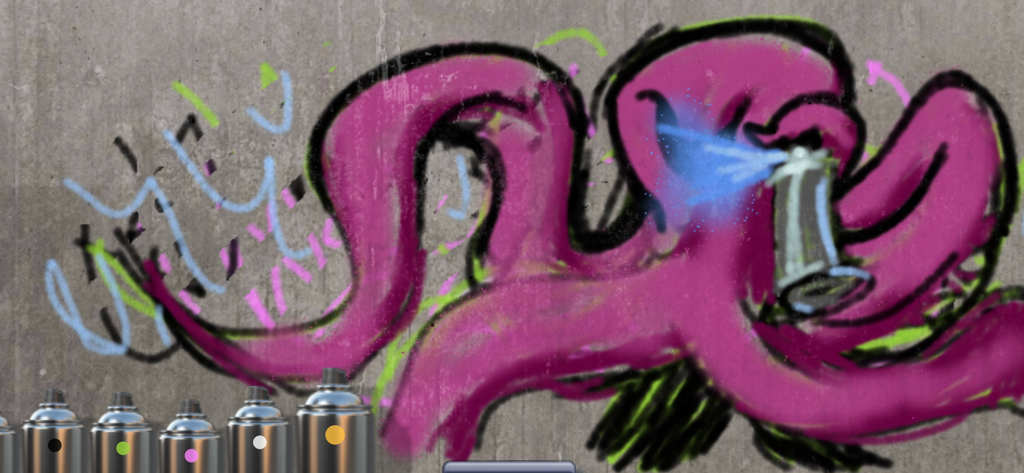 Graffiti Spray Can Art - KING - Œuvre d'art de graffiti numérique en cours de peinture avec une bombe de peinture virtuelle sur un mur en béton dans l'application