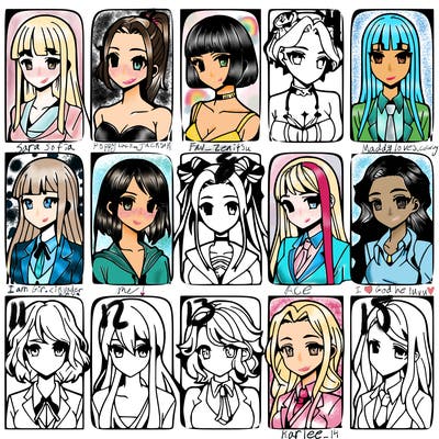 girls that look diffrent anime