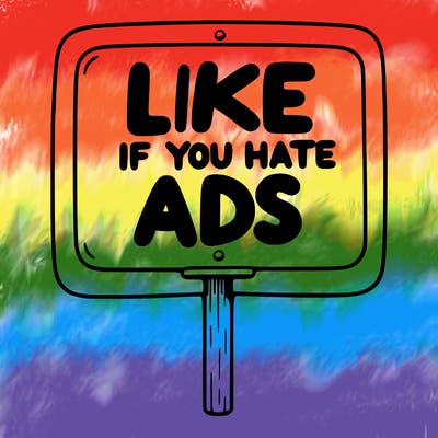 a sign that says like if you hate ads