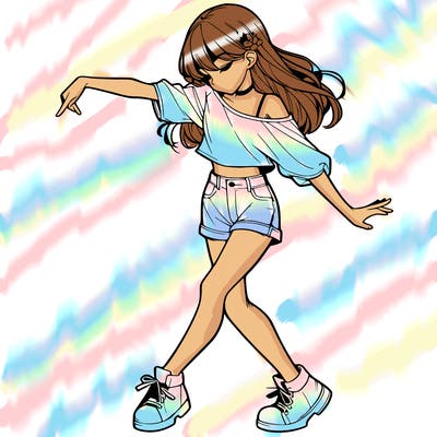 realistic girl danceing