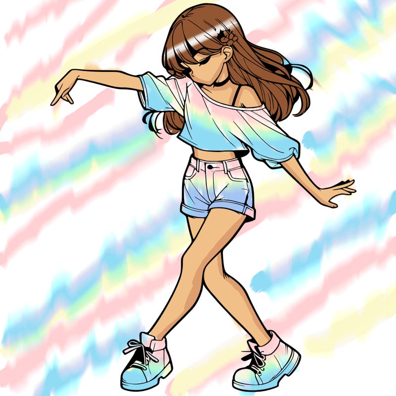 realistic girl danceing