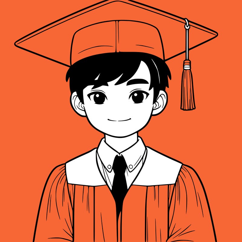 asian person graduating from school realistic