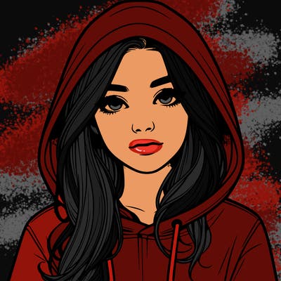 realistic girl with a hoodie