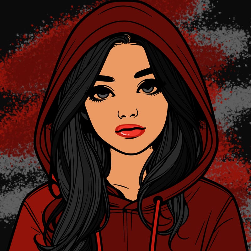 realistic girl with a hoodie