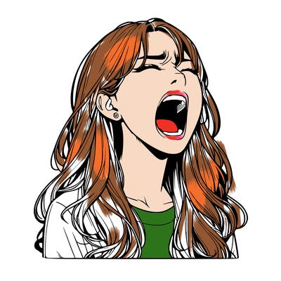 screaming realistic, girl