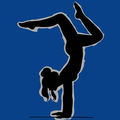a woman doing a handstand