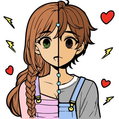 realistic girl boy split