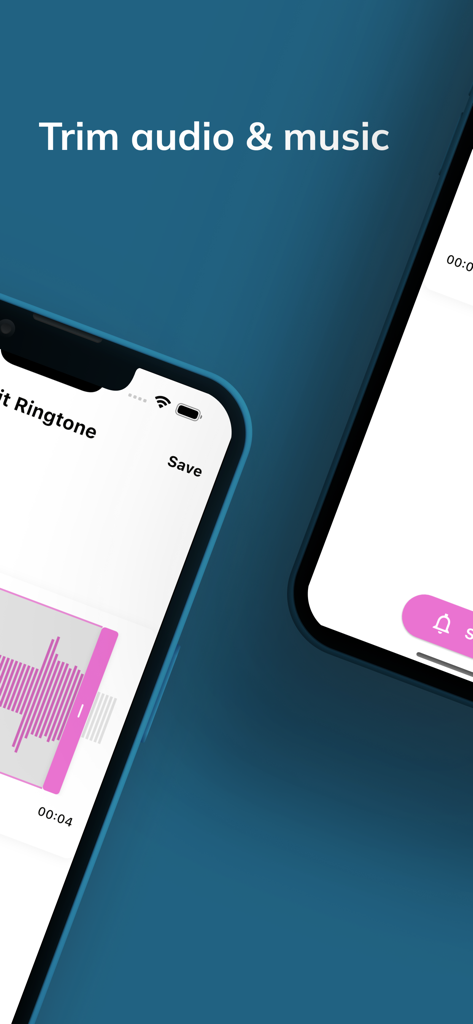 Clip Tone - Ring Tone Maker - Una interfaz móvil para recortar audio y música para crear tonos de llamada personalizados
