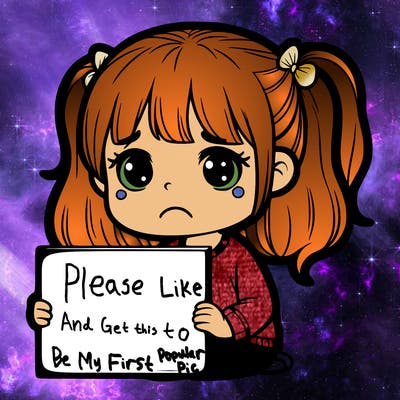 sad girl with a blank sign