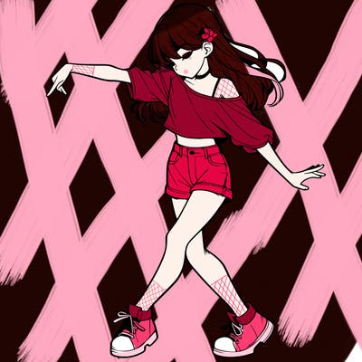 realistic girl danceing