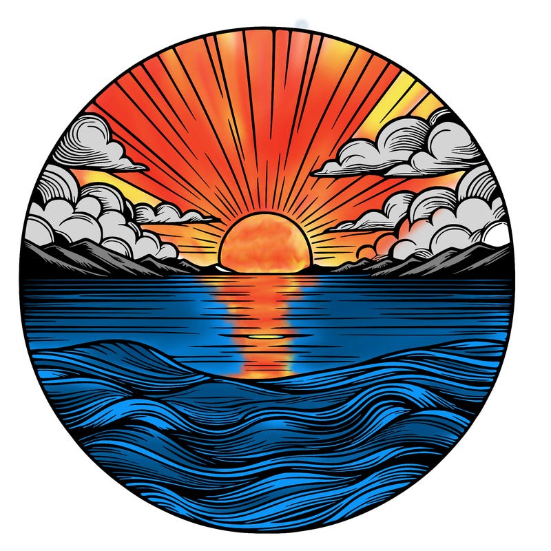 realistic sunset