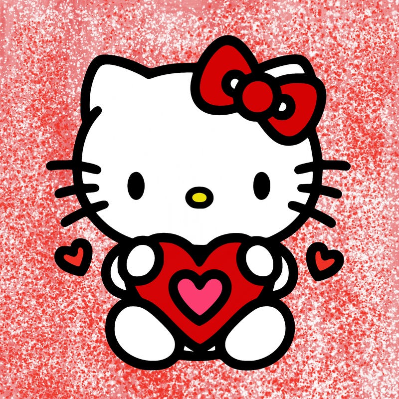 cute hello kitty with heart