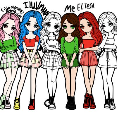 a group of girls realistic