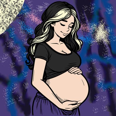 woman heavily pregnant realistic