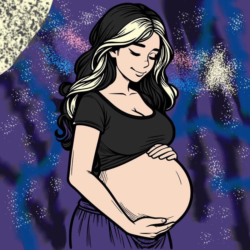 woman heavily pregnant realistic