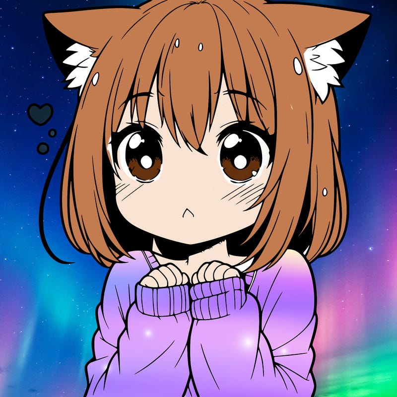 shy anime catgirl